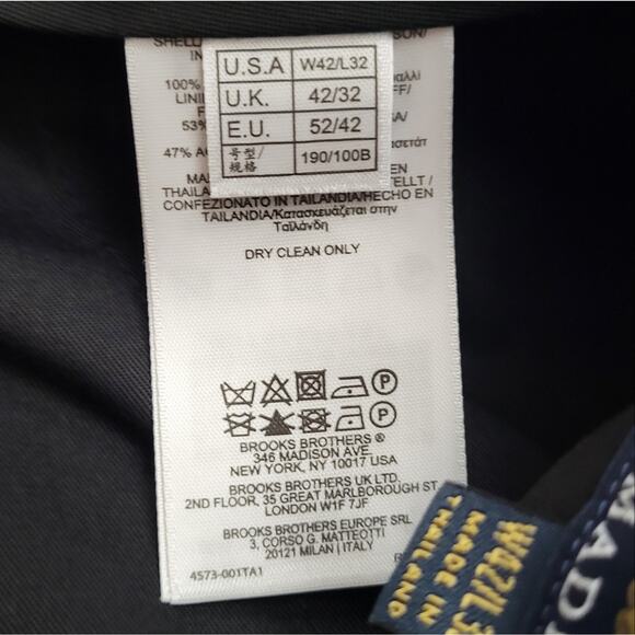 Brooks Brothers Madison Traditional Fit Wool Dress Pants Size 42 L 32 - Picture 8 of 9